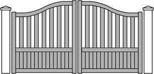 Portail Battant Aluminium Contemporain Mixtes avec traverse