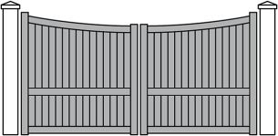 Portail Battant Contemporain plein avec traverse