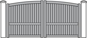 Portail Battant Contemporain plein avec traverse