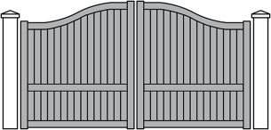 Portail Battant Aluminium Contemporain Pleins avec traverse