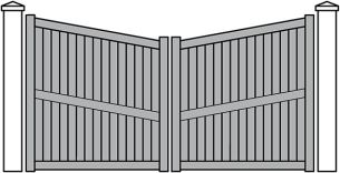 Portail Battant Contemporain plein avec traverse
